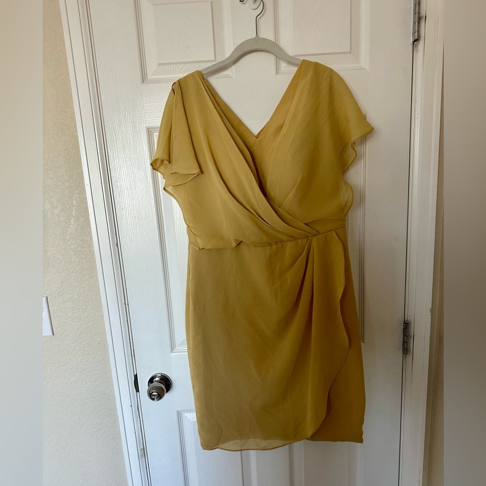 Gold dress, size 10, 38” total length